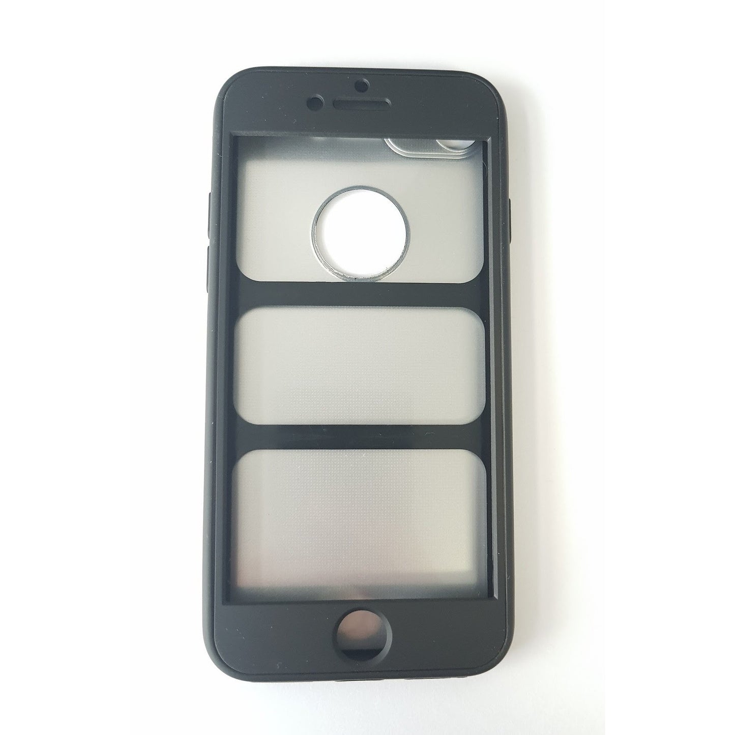 Husa Apple iPhone 7 Full Silicone 360 Negru + Folie de protectie