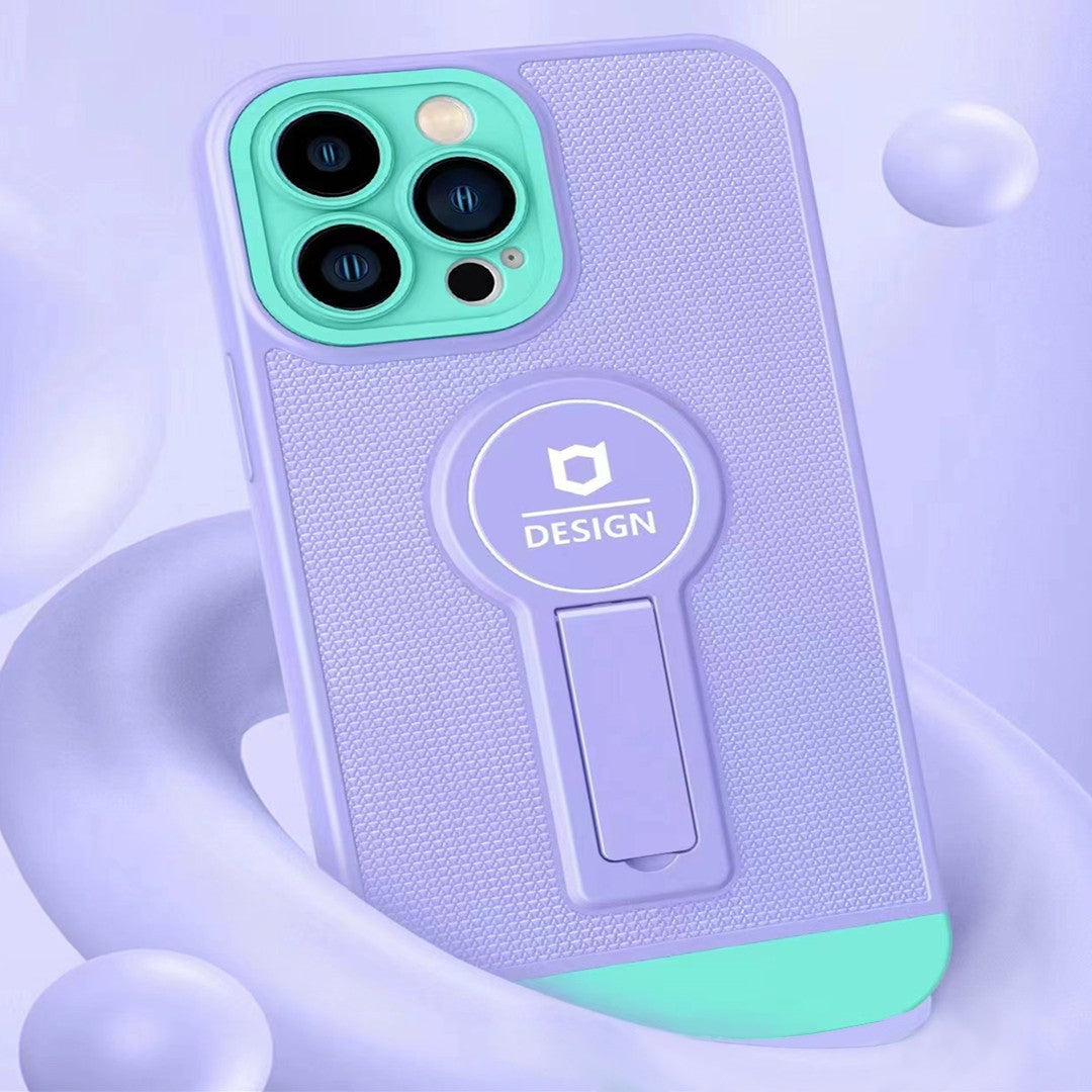 Husa Armor Design cu Stand pentru iPhone 11, Mov/Albastru, Suport Auto Magnetic, Wireless Charge, Protectie Antisoc