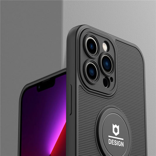 Husa Armor Design cu Stand pentru Apple iPhone 14 (6.1) Negru, Suport Auto Magnetic, Protectie Antisoc