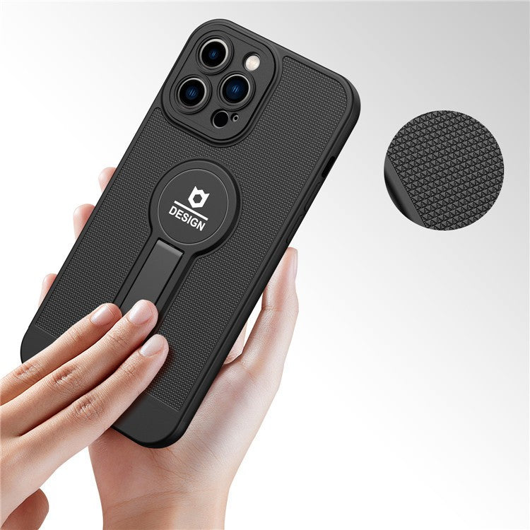 Husa Armor Design cu Stand pentru Apple iPhone 14 (6.1) Negru, Suport Auto Magnetic, Protectie Antisoc