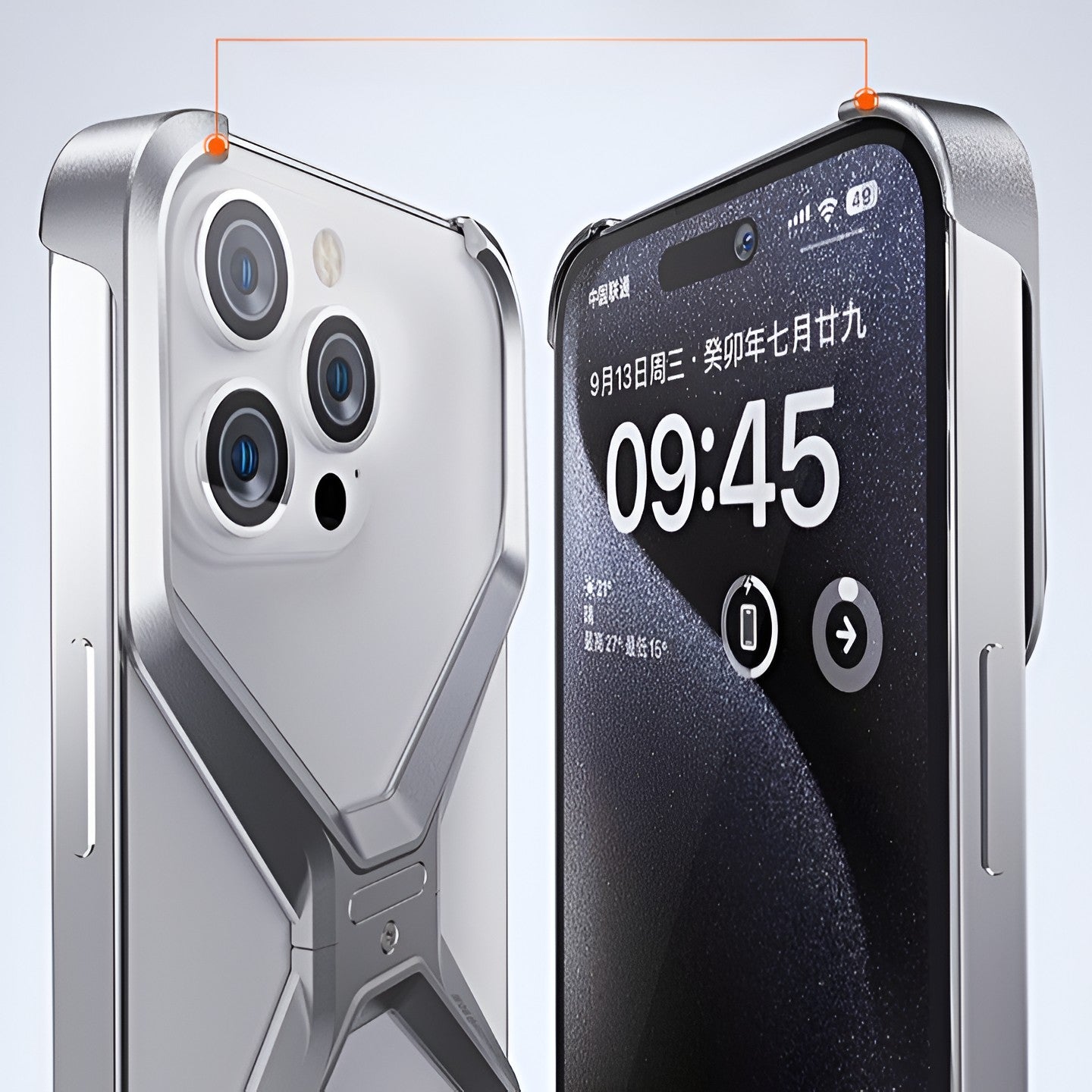 Husa Armor X Compatibila cu iPhone 15, Aliaj de Aluminiu, Antisoc, Antizgarieturi, Impermeabila, Margini cu 2 Straturi, Aderent, Montare Usoara, Surubelnita Inclusa, Gri Metalizat