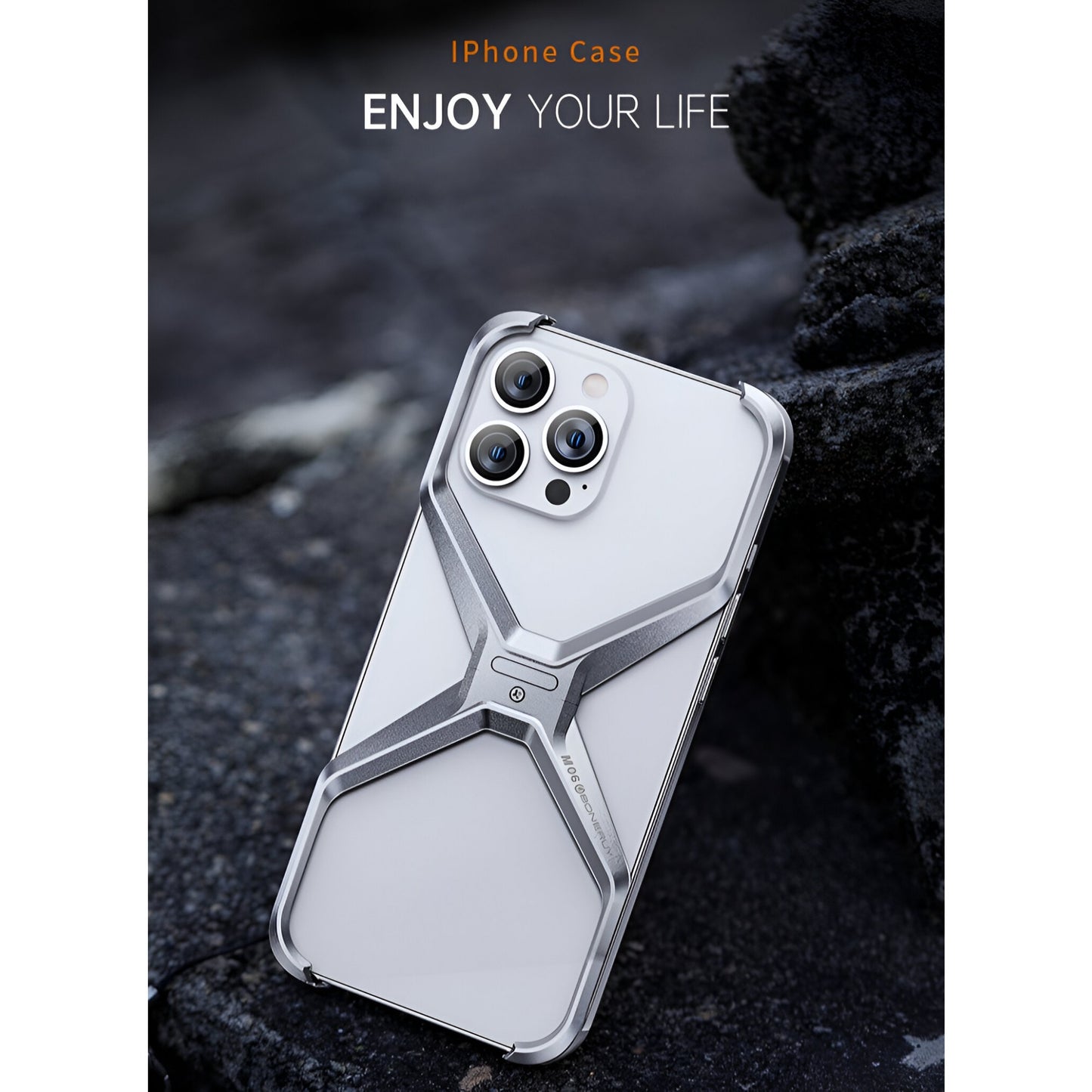 Husa Armor X Compatibila cu iPhone 15, Aliaj de Aluminiu, Antisoc, Antizgarieturi, Impermeabila, Margini cu 2 Straturi, Aderent, Montare Usoara, Surubelnita Inclusa, Gri Metalizat