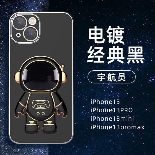 Husa de Protectie 2 in 1, pentru Samsung Galaxy S21FE, Astronaut cu Suport, din TPU, Negru