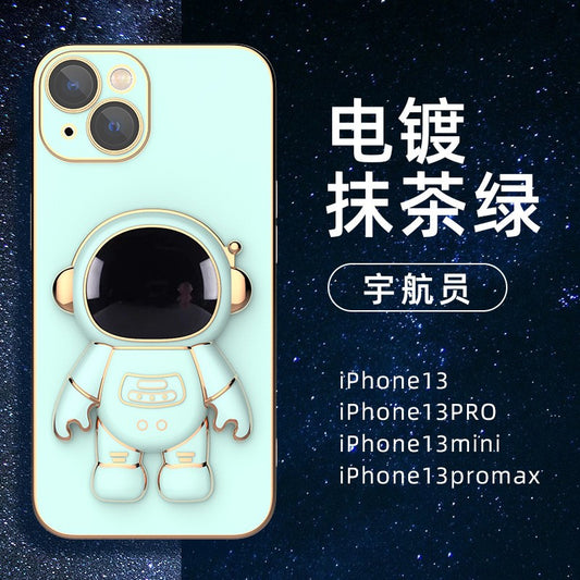 Husa de Protectie 2 in 1, pentru Samsung Galaxy S24, Astronaut cu Suport, din TPU, Verde