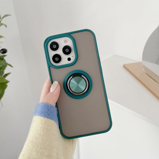 Husa de protectie compatibila cu Apple iPhone 13,Defender cu prindere inel,Verde