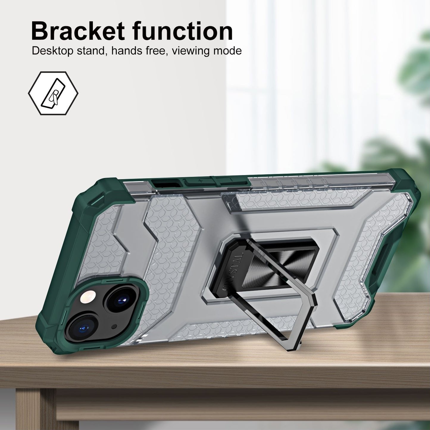 Husa de protectie compatibila cu Apple iPhone 13 Mini Acrylic Armor cu suport Verde Inchis