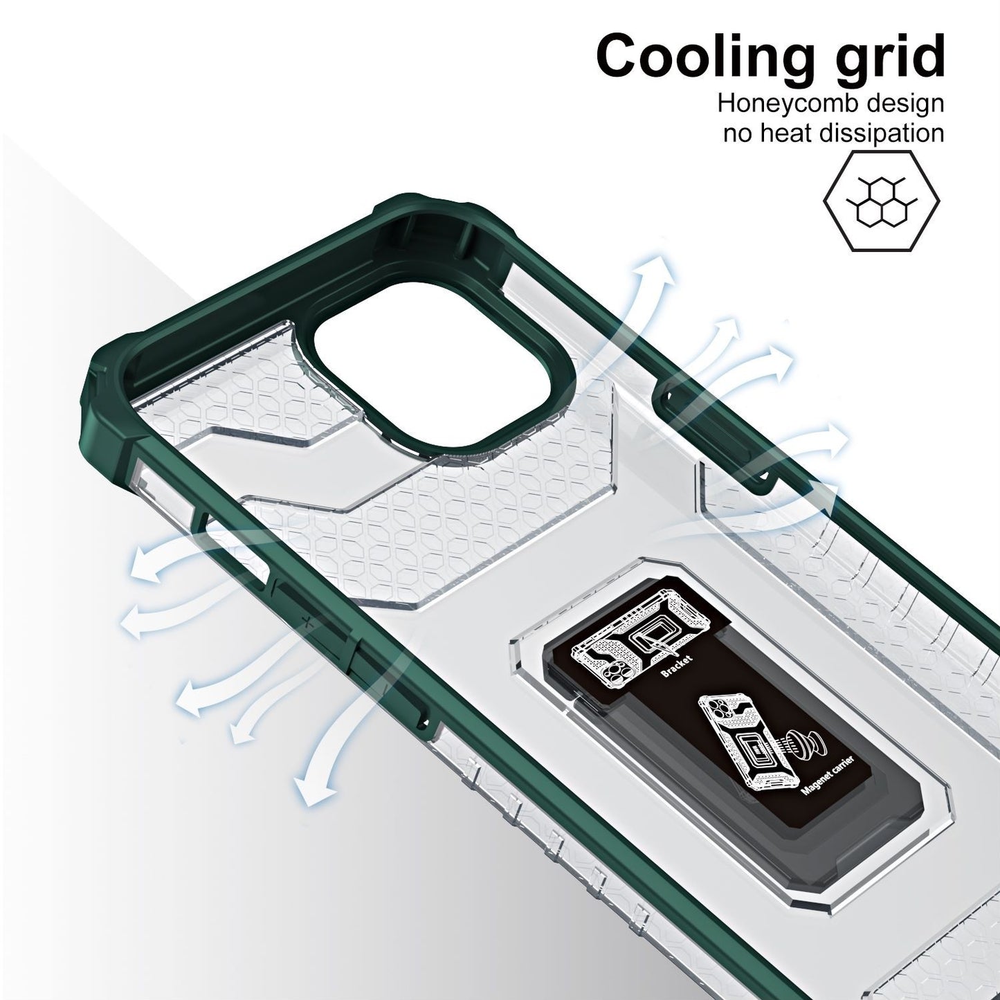 Husa de protectie compatibila cu Apple iPhone 13 Mini Acrylic Armor cu suport Verde Inchis