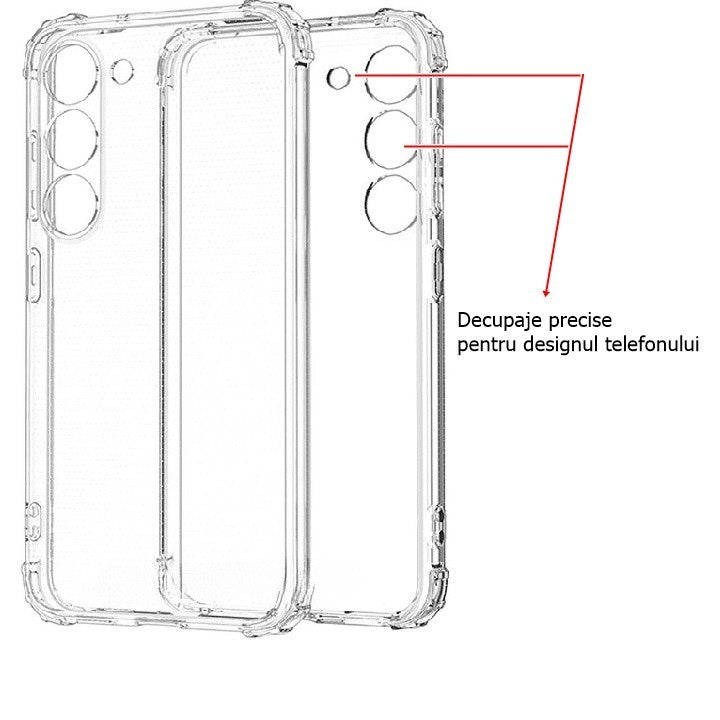 Husa de Protectie, Compatibila cu Samsung Galaxy A15/ A15 5G, TPU Antisoc, Protectie Colturi, 1.5 mm Transparent