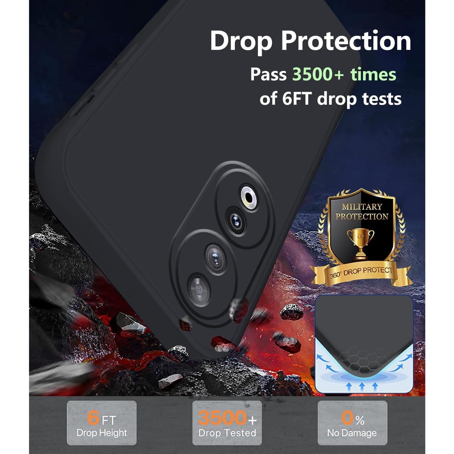 Husa de Protectie, pentru Honor 90, Liquid Silicone, cu Microfibra pe Interior, Protectie Antisoc, Compatibil Incarcare Wireless, Negru