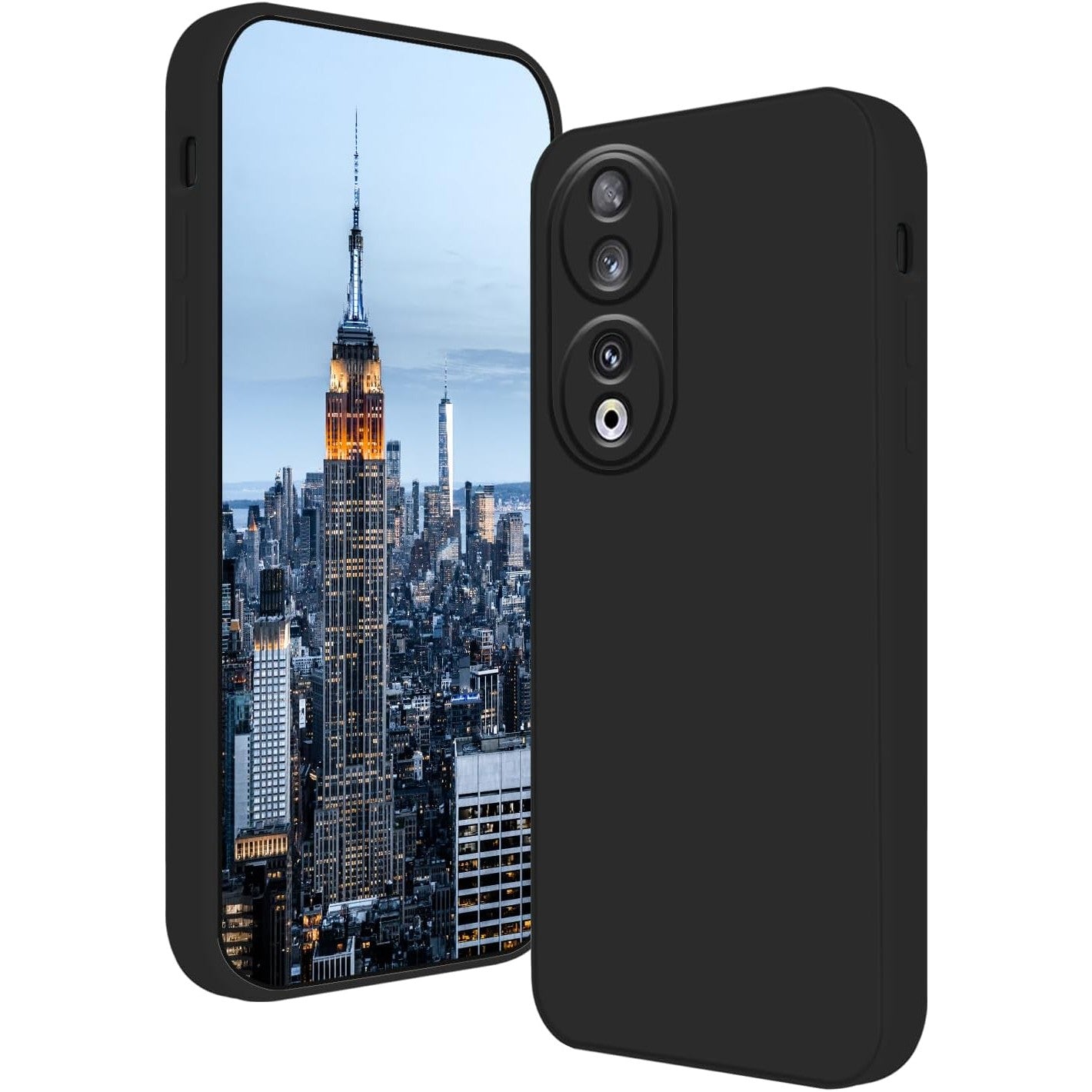 Husa de Protectie, pentru Honor 90, Liquid Silicone, cu Microfibra pe Interior, Protectie Antisoc, Compatibil Incarcare Wireless, Negru