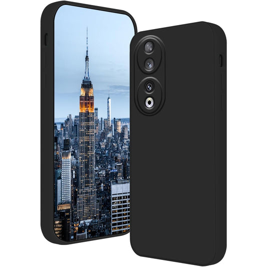 Husa de Protectie, pentru Honor 90, Liquid Silicone, cu Microfibra pe Interior, Protectie Antisoc, Compatibil Incarcare Wireless, Negru