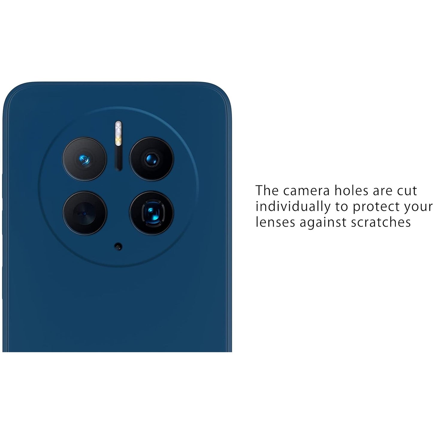 Husa de Protectie, pentru Huawei Mate 50 Pro, Liquid Silicone, cu Microfibra pe Interior, Protectie Antisoc, Compatibil Incarcare Wireless, Albastru
