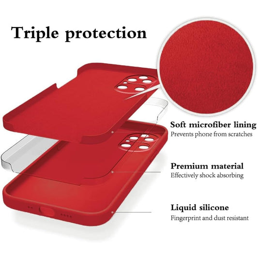 Husa de Protectie, pentru Huawei P50 Pro, Liquid Silicone, cu Microfibra pe Interior, Protectie Antisoc, Compatibil Incarcare Wireless, Rosu