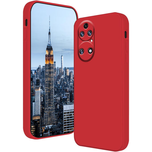 Husa de Protectie, pentru Huawei P50 Pro, Liquid Silicone, cu Microfibra pe Interior, Protectie Antisoc, Compatibil Incarcare Wireless, Rosu