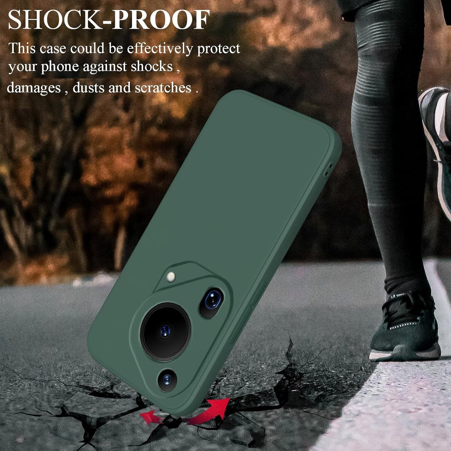 Husa de Protectie, pentru Huawei Pura 70, Liquid Silicone, cu Microfibra pe Interior, Protectie Antisoc, Compatibil Incarcare Wireless, Verde