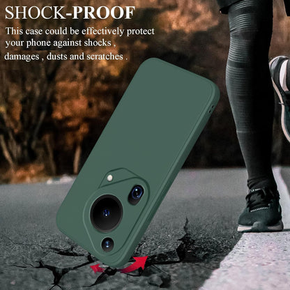 Husa de Protectie, pentru Huawei Pura 70, Liquid Silicone, cu Microfibra pe Interior, Protectie Antisoc, Compatibil Incarcare Wireless, Verde