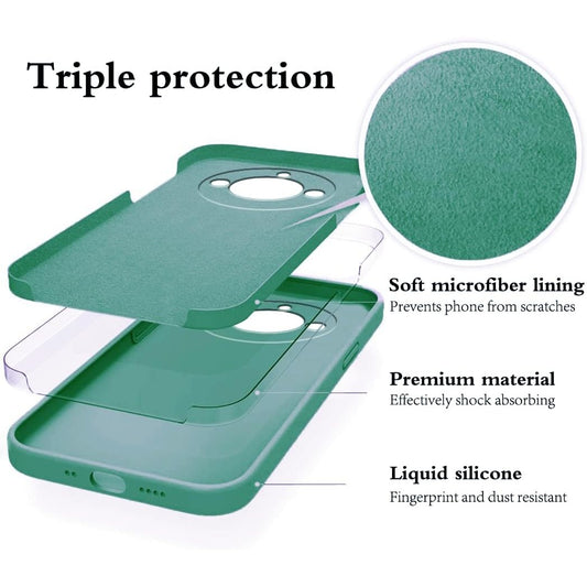 Husa de Protectie, pentru Realme 11 Pro Plus, Liquid Silicone, cu Microfibra pe Interior, Protectie Antisoc, Compatibil Incarcare Wireless, Verde