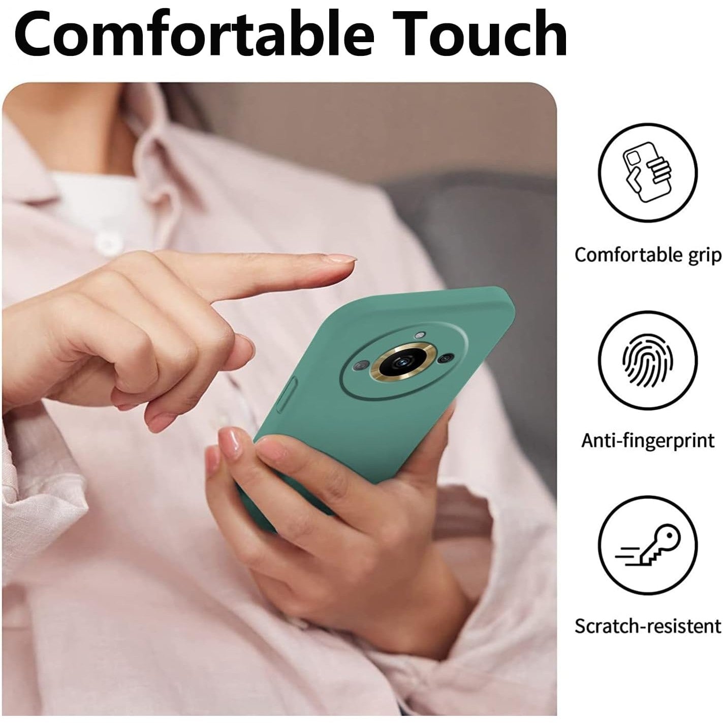 Husa de Protectie, pentru Realme 11 Pro Plus, Liquid Silicone, cu Microfibra pe Interior, Protectie Antisoc, Compatibil Incarcare Wireless, Verde