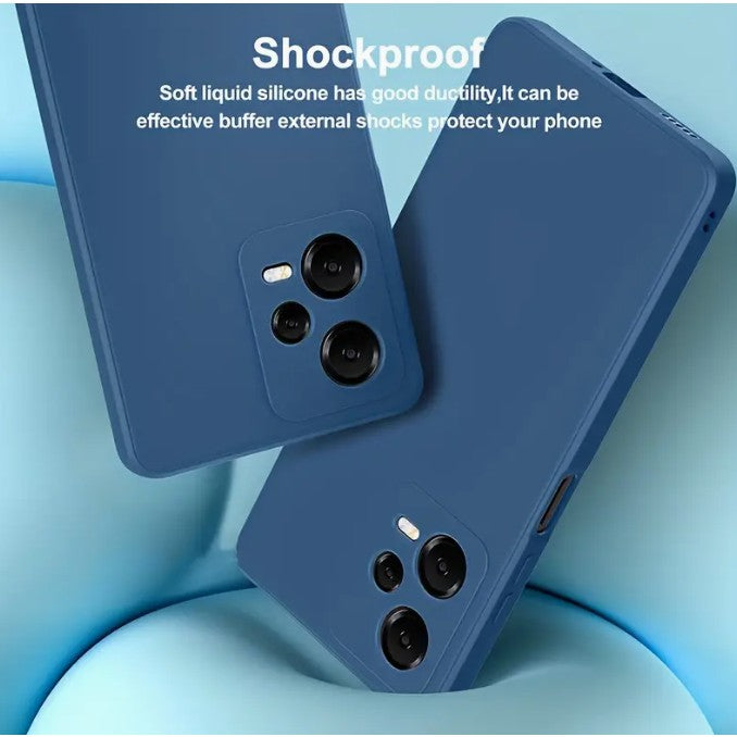 Husa de Protectie, pentru Xiaomi Redmi Note 12 Pro 5G, Liquid Silicone, cu Microfibra pe Interior, Protectie Antisoc, Compatibil Incarcare Wireless, Albastru