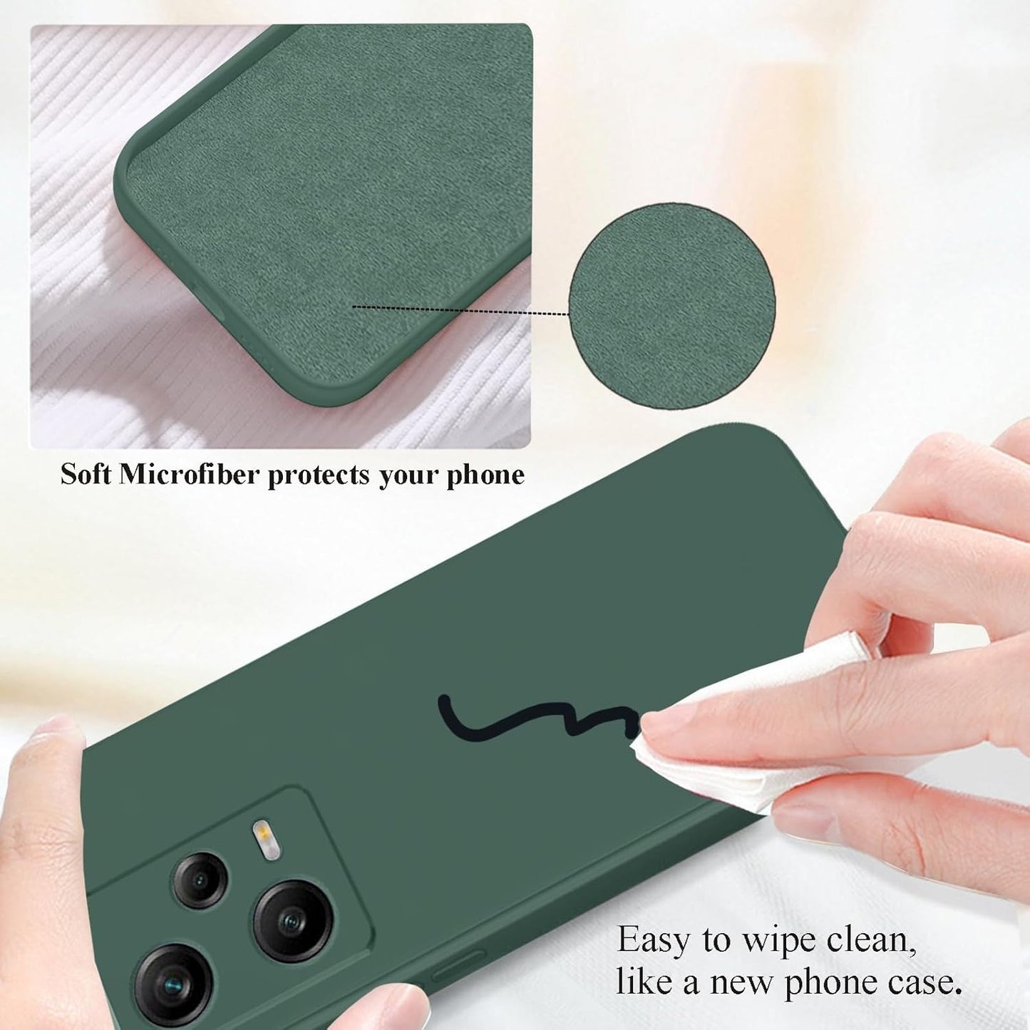 Husa de Protectie, pentru Xiaomi Redmi Note 12 Pro 5G, Liquid Silicone, cu Microfibra pe Interior, Protectie Antisoc, Compatibil Incarcare Wireless, Verde