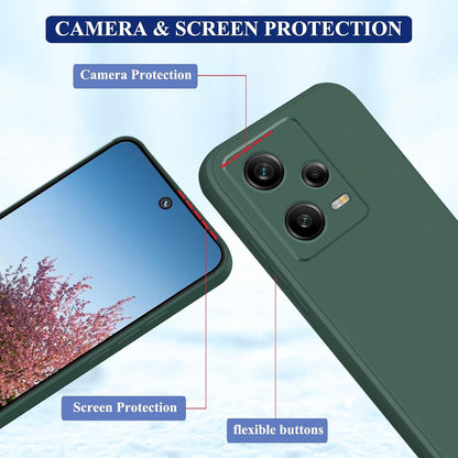 Husa de Protectie, pentru Xiaomi Redmi Note 12 Pro 5G, Liquid Silicone, cu Microfibra pe Interior, Protectie Antisoc, Compatibil Incarcare Wireless, Verde