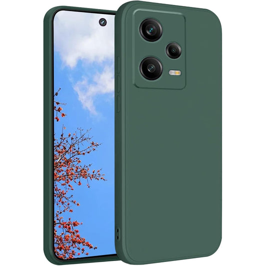 Husa de Protectie, pentru Xiaomi Redmi Note 12 Pro 5G, Liquid Silicone, cu Microfibra pe Interior, Protectie Antisoc, Compatibil Incarcare Wireless, Verde