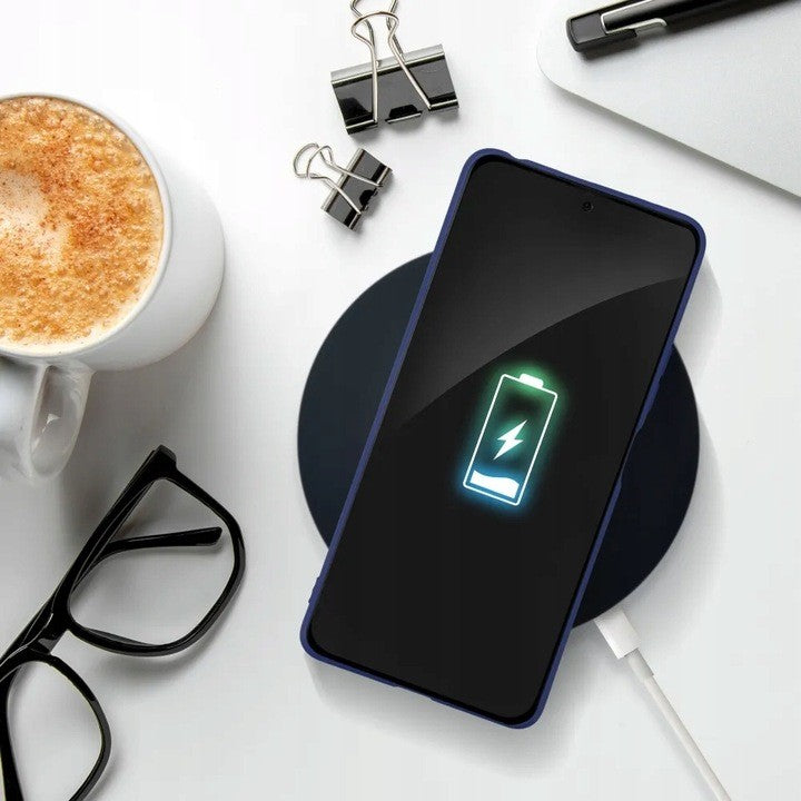 Husa de Protectie, pentru Xiaomi Redmi Note 13 Pro 5G, Liquid Silicone, cu Microfibra pe Interior, Protectie Antisoc, Compatibil Incarcare Wireless, Albastru