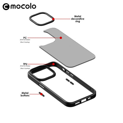 Husa de protectie pentru iPhone 14 Plus, cu suport metalic pentru camera, Bracket Series, Protectie Antisoc, PC mat, silicon moale pe margini, Albastru
