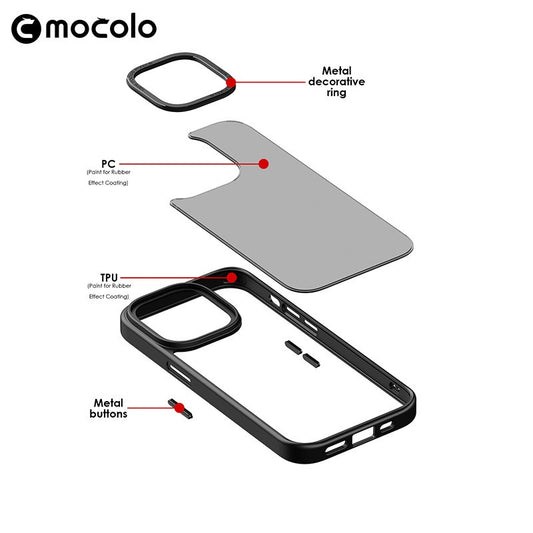 Husa de protectie pentru iPhone 14 Plus, cu suport metalic pentru camera, Bracket Series, Protectie Antisoc, PC mat, silicon moale pe margini, Albastru