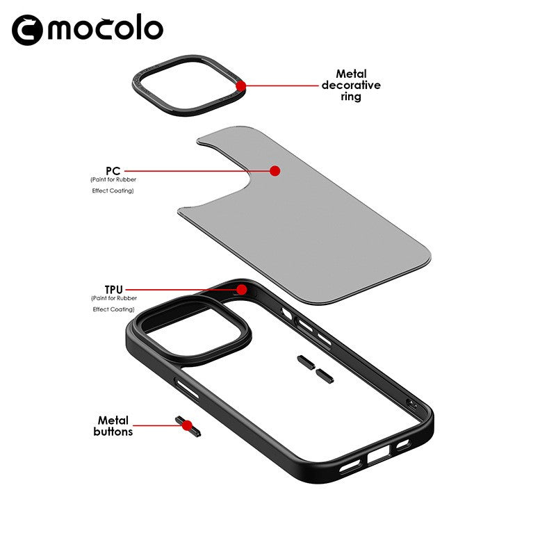 Husa de protectie pentru iPhone 14 Plus, cu suport metalic pentru camera, Bracket Series, Protectie Antisoc, PC mat, silicon moale pe margini, Transparent