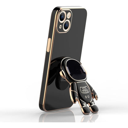 Husa de Protectie TPU 2in1, pentru Apple iPhone 14 Plus, Astronaut cu Suport, Antisoc, Rezistenta la Impact, Protectie Camera, Negru