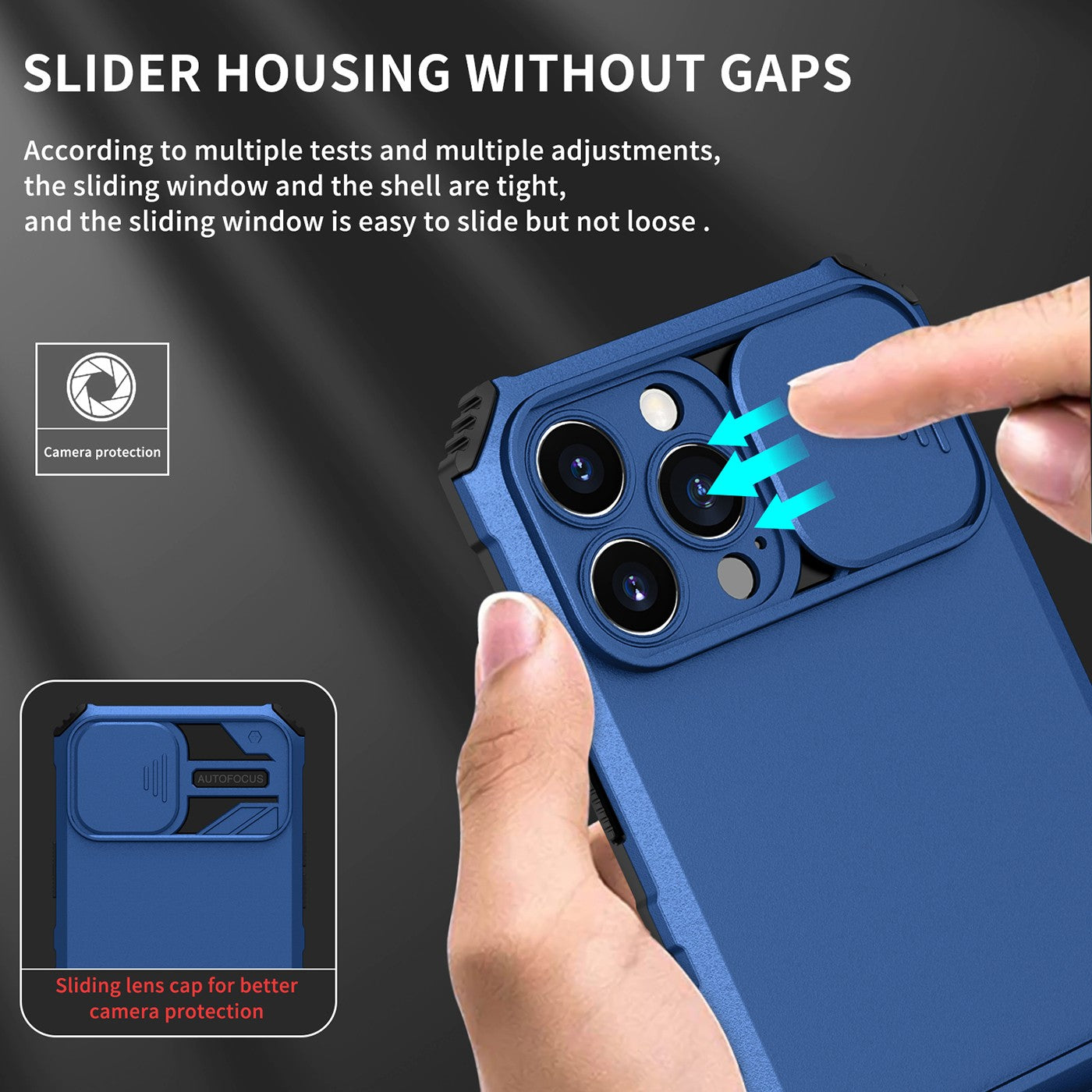 Husa Defender cu Stand pentru iPhone 11, Albastru, Suport reglabil, Antisoc, Protectie glisanta pentru camera