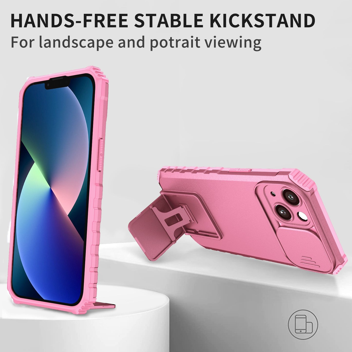 Husa Defender cu Stand pentru iPhone 11 Pro, Roz, Suport reglabil, Antisoc, Protectie glisanta pentru camera