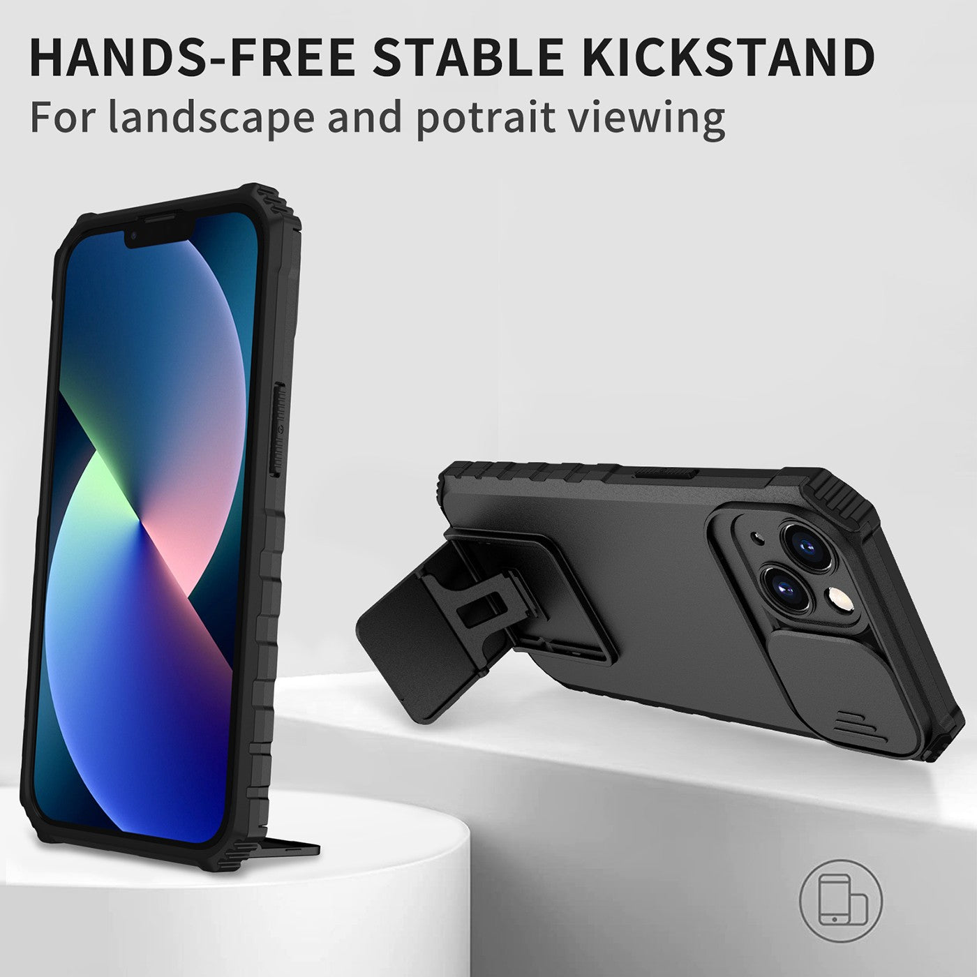 Husa Defender cu Stand pentru Samsung Galaxy A72 4G/ 5G, Negru, Suport reglabil, Antisoc, Protectie glisanta pentru camera