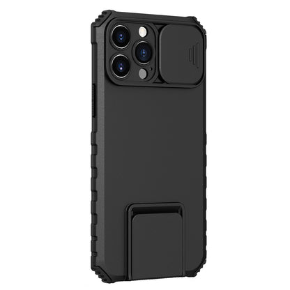 Husa Defender cu Stand pentru Samsung Galaxy A72 4G/ 5G, Negru, Suport reglabil, Antisoc, Protectie glisanta pentru camera