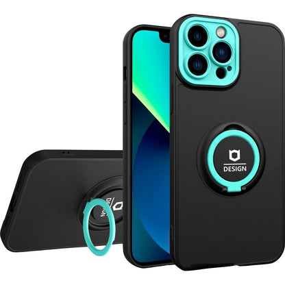Husa Eagle Eye cu Stand pentru Apple iPhone 14 Pro (6.1) Negru/Turcoaz, Suport Auto Magnetic, Protectie Antisoc