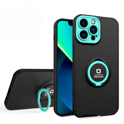 Husa Eagle Eye cu Stand pentru Apple iPhone 14 Pro (6.1) Negru/Turcoaz, Suport Auto Magnetic, Protectie Antisoc