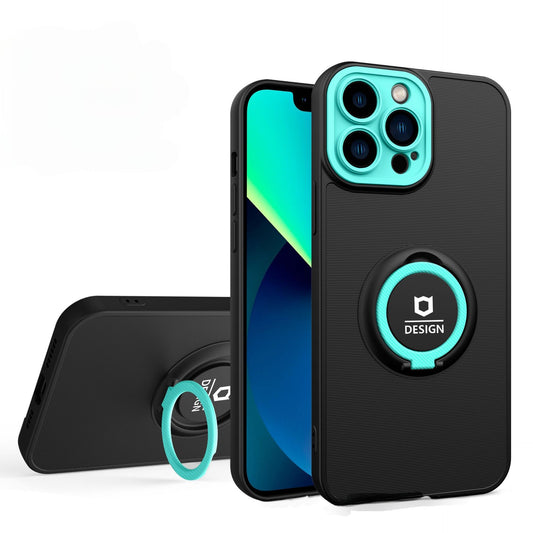 Husa Eagle Eye cu Stand pentru Apple iPhone 14 Pro (6.1) Negru/Turcoaz, Suport Auto Magnetic, Protectie Antisoc