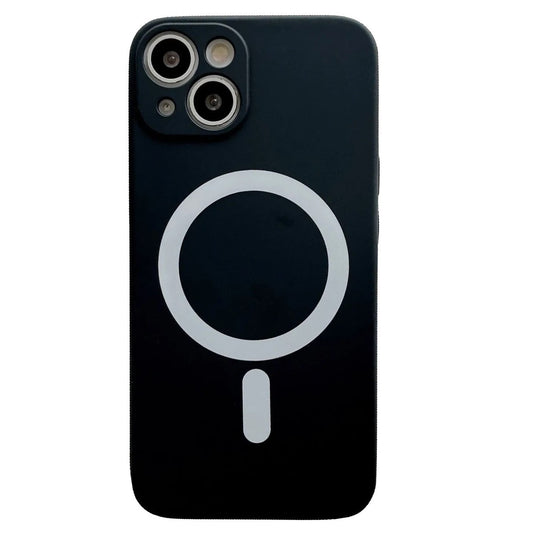 Husa MagSafe pentru Apple iPhone 13 Pro, Silicon, Protectie pentru camera, Magnetica, Incarcare Wireless, , Negru