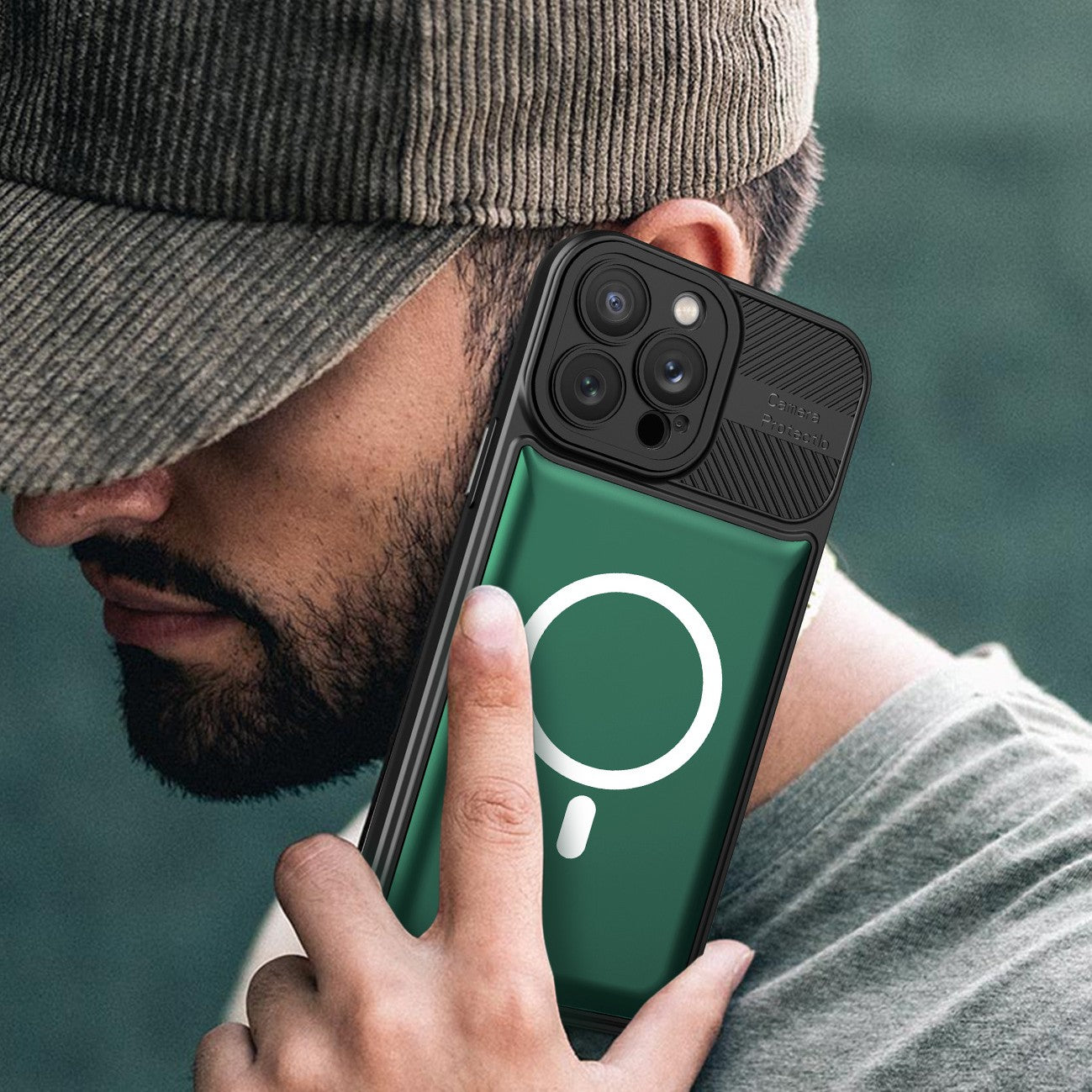 Husa pentru Apple iPhone 13 Pro MagSafe, Urban Armor, Verde inchis, suport magnetic