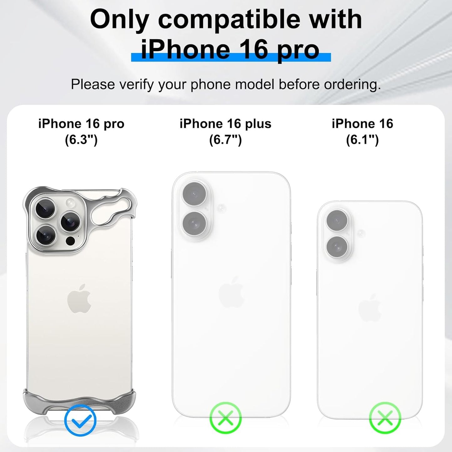 Husa Metalica Compatibila cu iPhone 16 Pro, Protectie pentru Colturile Telefonului si Camera, Aliaj, Antisoc, Antizgariere, Argintiu
