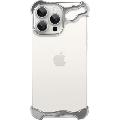 Husa Metalica Compatibila cu iPhone 16 Pro, Protectie pentru Colturile Telefonului si Camera, Aliaj, Antisoc, Antizgariere, Argintiu