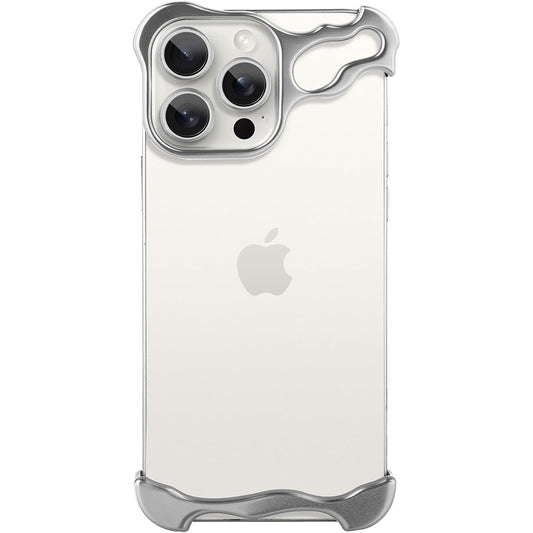 Husa Metalica Compatibila cu iPhone 16 Pro, Protectie pentru Colturile Telefonului si Camera, Aliaj, Antisoc, Antizgariere, Argintiu