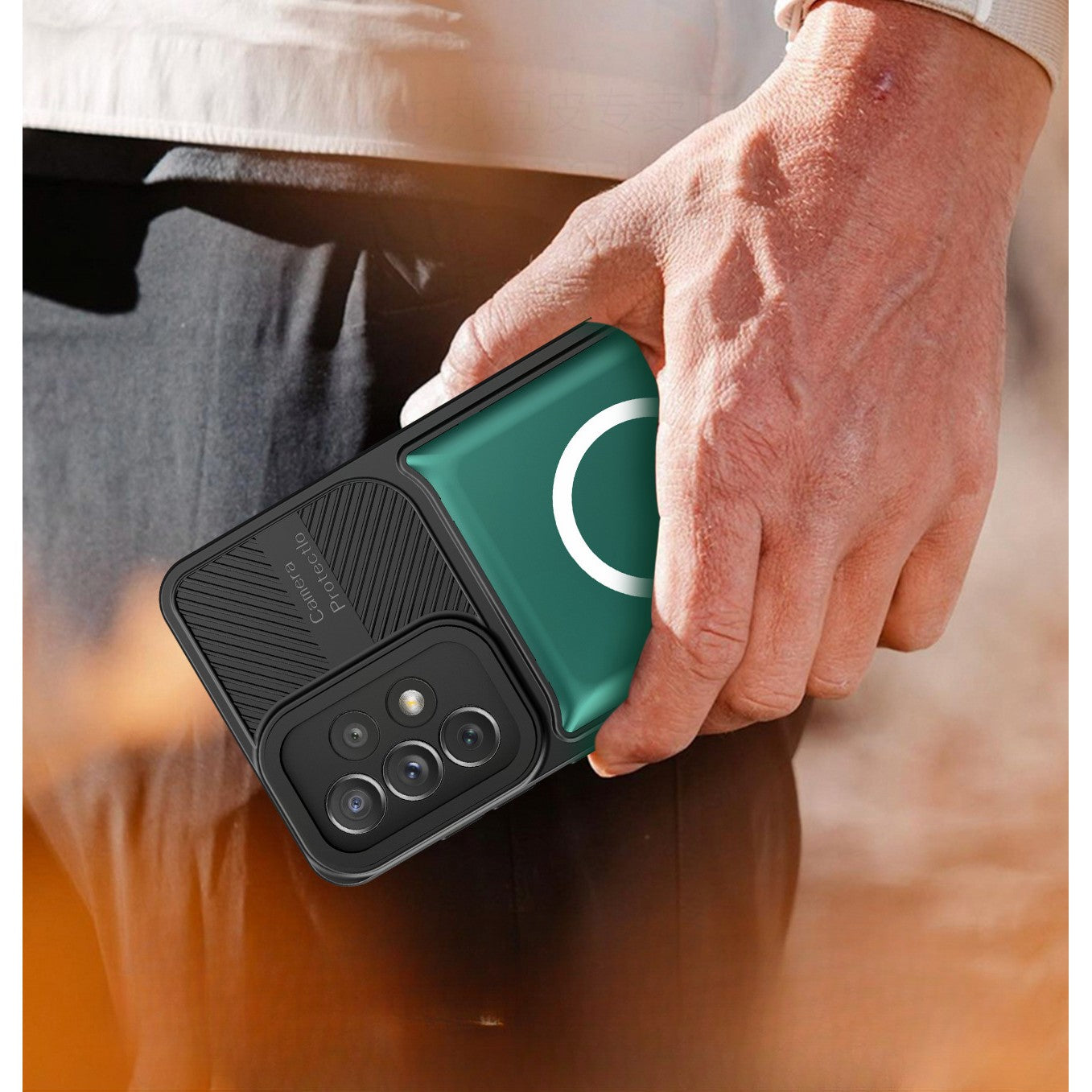 Husa pentru Apple iPhone 13 Pro MagSafe, Urban Armor, Verde inchis, suport magnetic