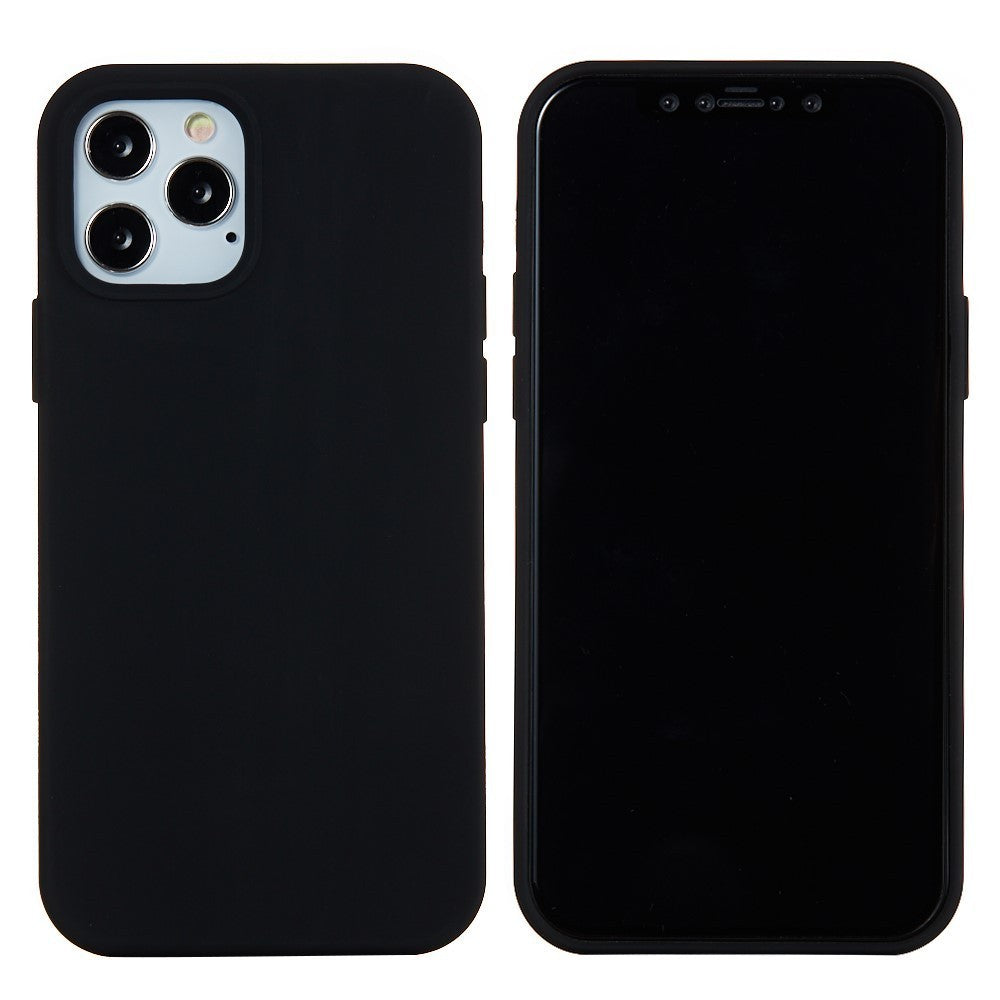 Husa pentru Apple iPhone 14, Liquid Silicone, cu Microfibra pe interior, Protectie Antisoc, Negru