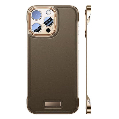 Husa pentru iPhone 16, husa de protectie pentru telefon, Design Modern fara margini, Subtire, din Piele PU, Desert Gold