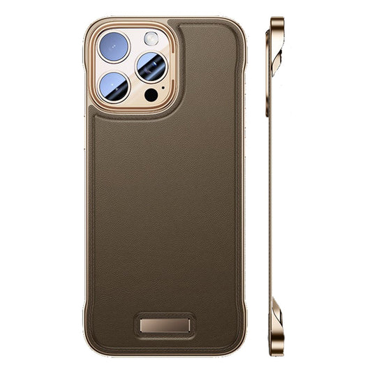 Husa pentru iPhone 16, husa de protectie pentru telefon, Design Modern fara margini, Subtire, din Piele PU, Desert Gold