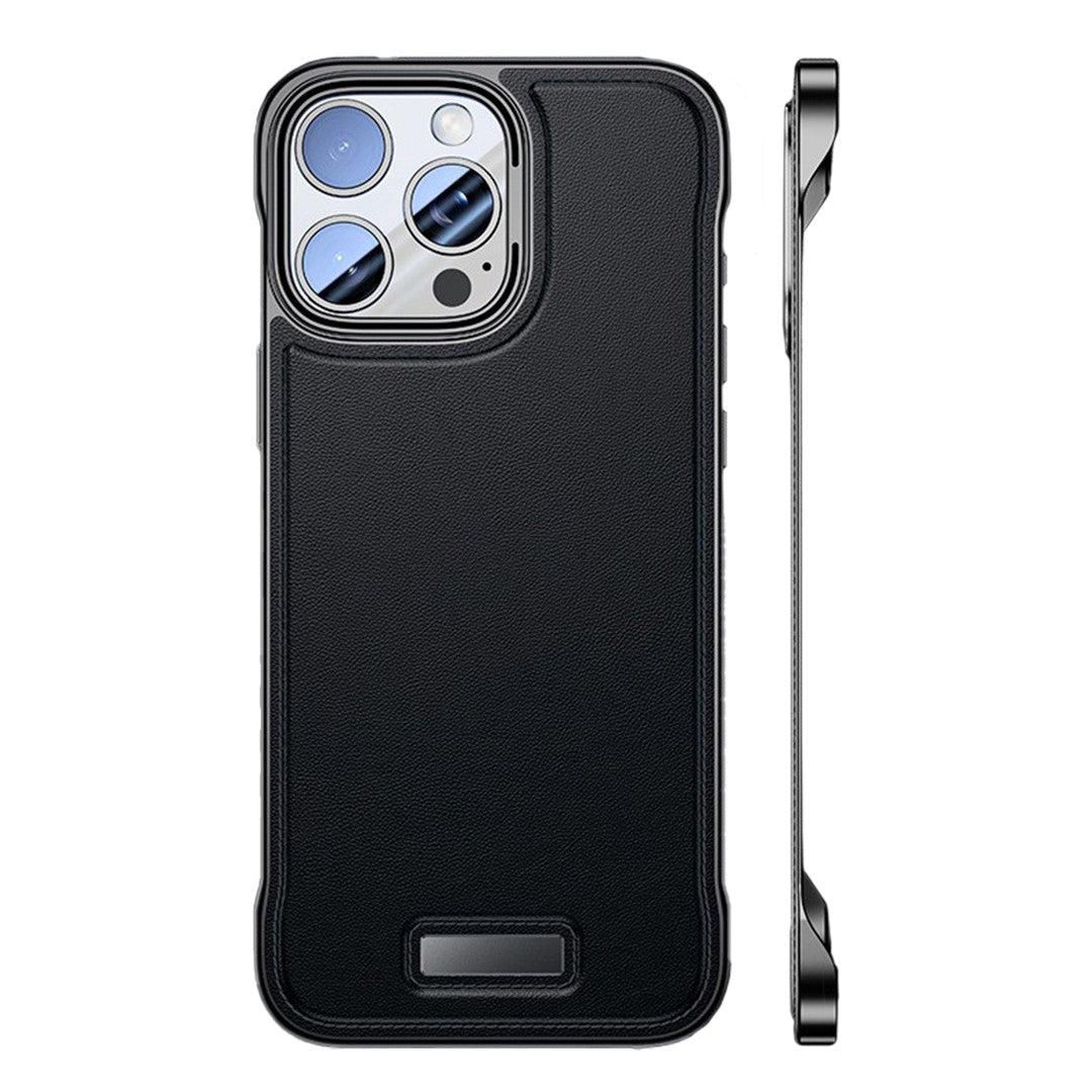 Husa pentru iPhone 16 Pro Max, husa de protectie pentru telefon, Design Modern fara margini, din Piele PU, Subtire, Negru