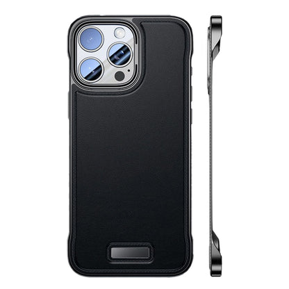 Husa pentru iPhone 16 Pro Max, husa de protectie pentru telefon, Design Modern fara margini, din Piele PU, Subtire, Negru