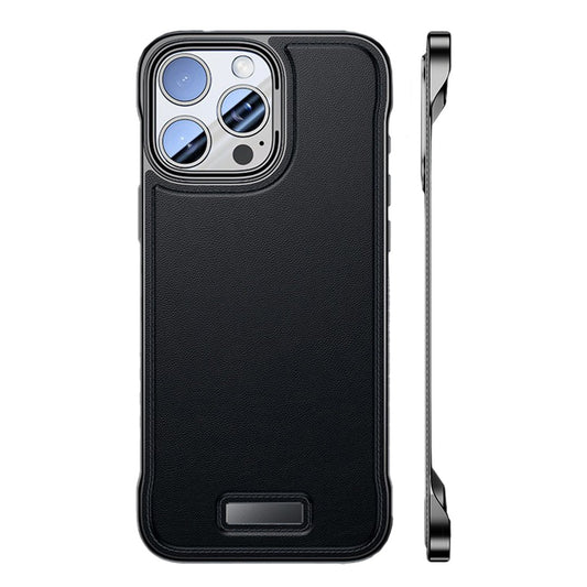 Husa pentru iPhone 16 Pro Max, husa de protectie pentru telefon, Design Modern fara margini, din Piele PU, Subtire, Negru